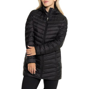 32�f�B�O���[ ���f�B�[�X �A�E�^�[ �W���P�b�g�E�u���]�� �L���e�B���O �_�E�� 32 Degrees Quilted Packable Down Jacket - 3/4-Length Detachable Hood Black �u���b�N