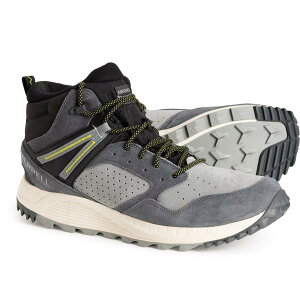 ������ �����Y �V���[�Y �u�[�c�E���C���u�[�c ���U�[ Merrell Wildwood Leather Mid Hiking Boots - Waterproof Insulated (For Men) Granite
