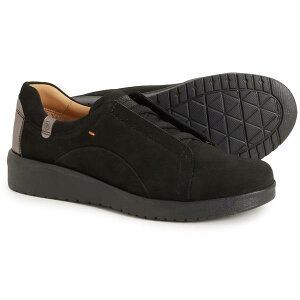 �T�~���G���t�h�o�[�h ���f�B�[�X �V���[�Y �p���v�X ���[�X Samuel Hubbard Marin Gore-Lace Shoes - Nubuck Slip-Ons (For Women) Black �u���b�N