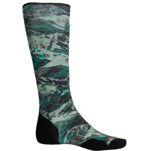 �X�}�[�g�E�[�� �����Y �A���_�[�E�F�A �C�� �v�����g SmartWool Targeted Cushion Green Slopes Print Ski Socks - Merino Wool Over the Calf (For Men and Women) Black �u���b�N