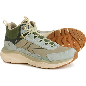 �L�[�� ���f�B�[�X �V���[�Y �u�[�c�E���C���u�[�c ���U�[ Keen Leiki Mid Hiking Boots - Waterproof Leather (For Women) Icebergreen/Bronze Green �O���[��