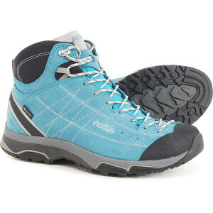 �A�]�� ���f�B�[�X �V���[�Y �u�[�c�E���C���u�[�c Asolo Made in Europe Nucleon GV Gore-Tex Mid Hiking Boots - Waterproof (For Women) North Sea/Silver �V���o�[