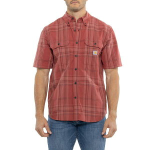 �J�[�n�[�g �����Y �g�b�v�X T�V���c Carhartt 106746 Loose Fit Midweight Plaid Shirt - Short Sleeve Crimson Moss �N�����]��