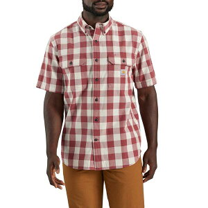 �J�[�n�[�g �����Y �g�b�v�X �V���c Carhartt 106140 Loose Fit Midweight Plaid Shirt - Short Sleeve Apple Butter �`�F�b�N
