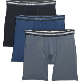 トミージョン メンズ アンダーウェア ボクサーパンツ Tommy John Comfort Micro Boxer Briefs - 3-Pack Black/Turbulence/Dress Blues ブラック