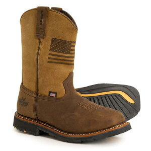 �\���O�b�h �����Y �V���[�Y �u�[�c�E���C���u�[�c ���U�[ Thorogood 11 Western Work Boots - Waterproof Leather Square Toe (For Men) Crazy Horse/Tan �^��