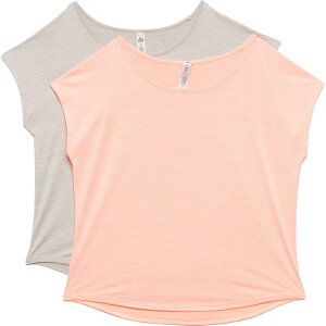 �A�[���r�[�G�b�N�X ���f�B�[�X �g�b�v�X �V���c RBX Stripe Off T-Shirt - 2-Pack Short Sleeve Peach Fusion & Icy Grey �O���[