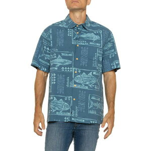 �N�C�b�N�V���o�[ �E�H�[�^�[ �}�� �����Y �g�b�v�X �V���c Quiksilver Waterman Block Fishirt - Short Sleeve Indigo Stripe �C���f�B�S