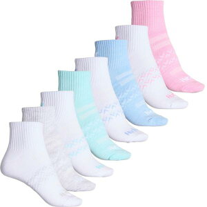 �n�[���[ ���f�B�[�X �A���_�[�E�F�A �C�� ���S Hurley Logo Socks - 8-Pack Quarter Crew (For Women) Pink/ White �z���C�g
