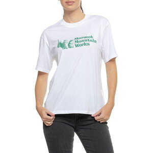 �}�[���b�g ���f�B�[�X �g�b�v�X �V���c �O���t�B�b�N Marmot Mountain Works Graphic T-Shirt - Short Sleeve White �z���C�g