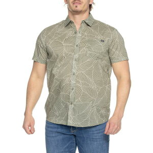 �n�[���[ �����Y �g�b�v�X �V���c Hurley Outline Leaf Woven Shirt - Short Sleeve Iguana