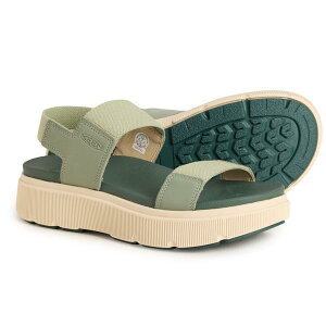 �L�[�� ���f�B�[�X �V���[�Y �T���_�� ���U�[ Keen Elle Mile Backstrap Sandals - Leather (For Women) Lily Pad/Dark Forest �t�H���X�g