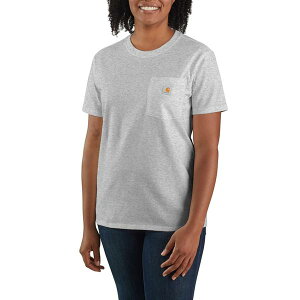�J�[�n�[�g ���f�B�[�X �g�b�v�X �V���c �v���X�T�C�Y Carhartt 103067 Plus Loose Fit Heavyweight Pocket-Shirt - Short Sleeve Heather Gray �O���[