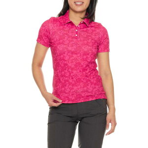 �P�[�W�F�C���[�G�X ���f�B�[�X �g�b�v�X �V���c �v�����g KJUS Enya Printed Polo Shirt - UPF 50+ Short Sleeve Cranberry