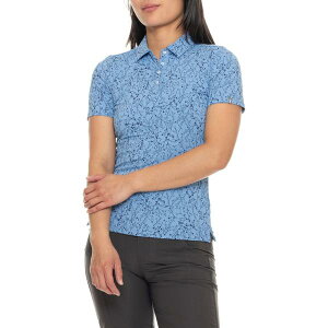�P�[�W�F�C���[�G�X ���f�B�[�X �g�b�v�X �V���c �v�����g KJUS Enya Printed Polo Shirt - UPF 50+ Short Sleeve Calm Blue/Atlanta Blue �u���[