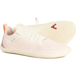 ���B���H �x�A�t�b�g ���f�B�[�X �V���[�Y �X�j�[�J�[ �j�b�g VivoBarefoot Primus Lite Knit Sneakers (For Women) White/ Peach Melba �z���C�g