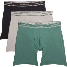 トミージョン メンズ アンダーウェア ボクサーパンツ Tommy John Essentialuxe Boxer Briefs - 3-Pack Black Monument/Mallard Green ブラック