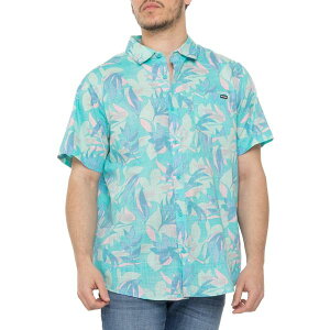 �n�[���[ �����Y �g�b�v�X �V���c �v�����g Hurley Aticama Print Woven Shirt- Short Sleeve Blue / Aqua �u���[