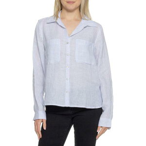 �V�[�A���h�V�[�J���t�H���j�A ���f�B�[�X �g�b�v�X �V���c C&California Two Pocket Straight Hem Shirt - Long Sleeve Larstripe/Brunnera �X�g���C�v