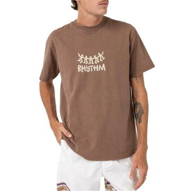 【送料無料】 リズム レディース Tシャツ トップス Rhythm 20 Year Vintage Short-Sleeve T-Shirt Brown