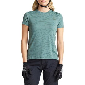 【送料無料】 トロイリーデザイン レディース Tシャツ トップス Troy Lee Designs Lilium Short-Sleeve Jersey - Women's Tiger Jacquard Steel Green