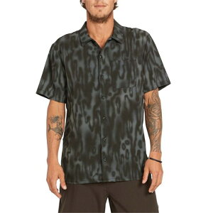 �{���R�� �����Y �g�b�v�X �V���c ���� Volcom Ridgestone Short-Sleeve Shirt - Men's Asphalt Black �u���b�N