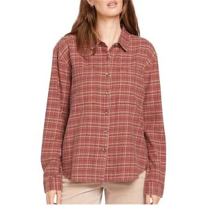 �{���R�� ���f�B�[�X �g�b�v�X �V���c ���� Volcom Plaid To Meet U 2 Long-Sleeve Shirt - Women's Chestnut Brown �u���E��