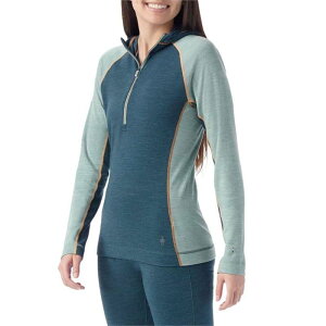 yz X}[gE[ fB[X Vc gbvX Smartwool Classic Thermal Merino Base Layer 1/2 Zip Hoodie - Women's Twilight Blue/Arctic Green