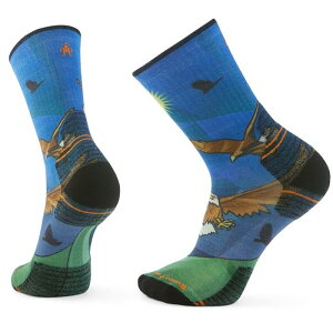 �X�}�[�g�E�[�� �����Y �A���_�[�E�F�A �C�� �v�����g Smartwool Hike Targeted Cushion Eagle Print Crew Socks - Men's Laguna Blue �u���[