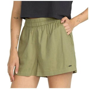 �{���R�� ���f�B�[�X �{�g���X �n�[�t�p���c�E�V���[�c �V���[�g�p���c Volcom Lived In Track Shorts - Women's Light Army �A�[�~�[