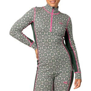 �J�� �c���[ ���f�B�[�X �g�b�v�X �V���c �n�[�t�W�b�v Kari Traa Rose Half Zip Top - Women's Thyme Green �O���[��