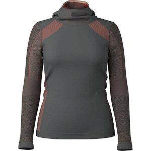 �X�}�[�g�E�[�� ���f�B�[�X �g�b�v�X �V���c �j�b�g �p�[�J�[ Smartwool Intraknithermal Merino Base Layer Hoodie - Women's Charcoal/Coral Reef �`���R�[��