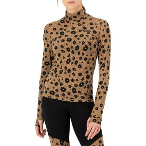 �����X���C���� ���f�B�[�X �g�b�v�X �V���c ���b�N�l�b�N MONS ROYALE Cascade Merino Base Layer Mock Neck Long Sleeve Top - Women's Aoraki Lily Toffee