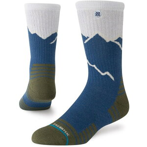 �X�^���X �����Y �A���_�[�E�F�A �C�� Stance Peaking Hike Crew Socks - Unisex Navy �l�C�r�[