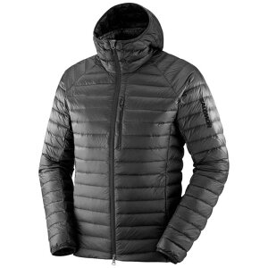 �T������ �����Y �A�E�^�[ �W���P�b�g�E�u���]�� �t�[�f�b�h�W���P�b�g �_�E�� Salomon Elixir Micro Down Hooded Jacket - Men's Deep Black �u���b�N