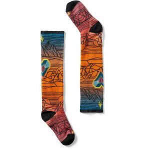 �X�}�[�g�E�[�� �����Y �A���_�[�E�F�A �C�� �v�����g Smartwool Ski Zero Cushion Geo Peaks Print OTC Socks - Kids' Orange Rust �I�����W
