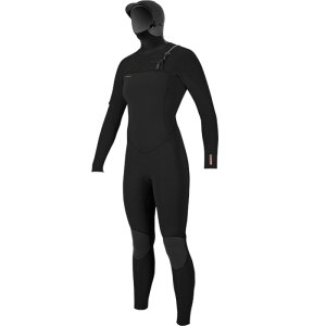 �I�j�[�� ���f�B�[�X ���� �㉺�Z�b�g O'Neill 5.5/4 Hyperfreak Chest Zip Hooded Wetsuit - Women's Black/Black �u���b�N