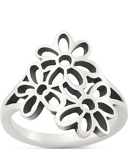 yz WF[Y GC[ fB[X w ANZT[ Open Floral Band Ring Sterling Silver