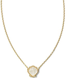 �P���h���X�R�b�g ���f�B�[�X �A�N�Z�T���[ �l�b�N���X�E�`���[�J�[ ���[�X Kendra Scott Brynne Shell 14k Gold Vermeil Short Pendant Necklace Gold Ivory Mother Of Pearl �A�C�{���[