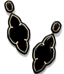 �P���h���X�R�b�g ���f�B�[�X �A�N�Z�T���[ �s�A�X�E�C�������O Kendra Scott Abbie Enamel Frame Drop Earrings Gold Black Agate �u���b�N