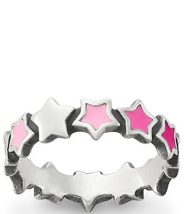 �W�F�[���Y �G�C�����[ ���f�B�[�X �A�N�Z�T���[ �w�� James Avery Enamel Pink Connected Stars Band Ring Sterling Silver �V���o�[