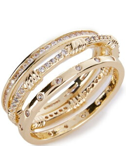 yz Ai&A@ fB[X w ANZT[ Cubic Zirconia Stones Waterproof Stacked Ring Set Multi