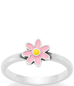 WF[Y GC[ fB[X ANZT[ w t[ t[ James Avery Enamel Yellow Floral Band Ring Silver/Pink sN