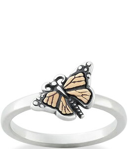 �W�F�[���Y �G�C�����[ ���f�B�[�X �A�N�Z�T���[ �w�� James Avery Monarch Butterfly Band Ring Sterling Silver/Bronze �V���o�[