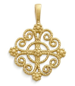 �W�F�[���Y �G�C�����[ ���f�B�[�X �A�N�Z�T���[ �l�b�N���X�E�`���[�J�[ James Avery Twisted Wire Lacy Cross Charm Gold �S�[���h