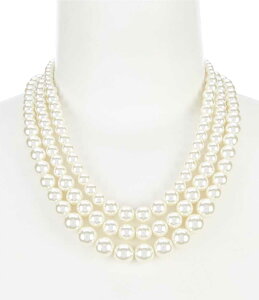 �A���N���C�� ���f�B�[�X �A�N�Z�T���[ �l�b�N���X�E�`���[�J�[ ���[�X Anne Klein Blanc Pearl Three Row Statement Collar Necklace Pearl �p�[��