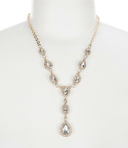 �Z�U���k ���f�B�[�X �A�N�Z�T���[ �l�b�N���X�E�`���[�J�[ ���[�X Cezanne Pave Navette Crystal Statement Y Necklace Gold �S�[���h
