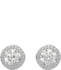 XtXL[ fB[X ANZT[ sAXECO Swarovski Constella Halo Round Crystal Cut Stud Earrings Silver Vo[