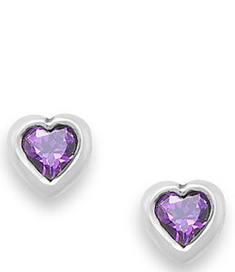 WF[Y GC[ fB[X ANZT[ sAXECO James Avery Heart Gemstone Stud Earrings Sterling Amethyst