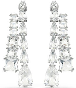 XtXL[ fB[X ANZT[ sAXECO Swarovski Matrix Mixed Cut Silver Metal Drop Earrings Silver Vo[